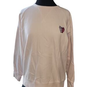 Stanley Quencher Love Crewneck Sweatshirt Pink Embroidered XL EUC Valentine